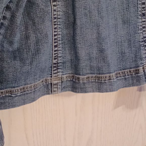Chico's Platinum Denim Jacket, Size L (12-14) - Picture 5 of 8